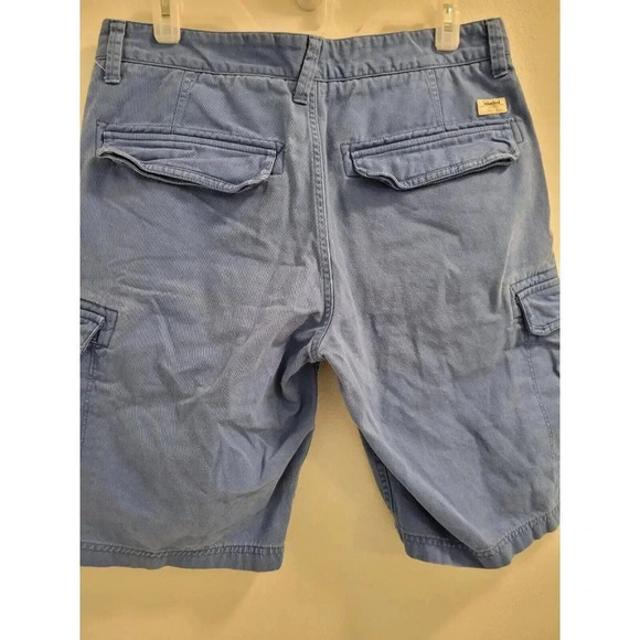 Timberland Mens Classic Cargo Chino Light Blue Distressed Shorts Size 33 - Picture 7 of 12